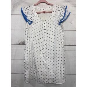 Persifor Size Small Dress White With Blue Umbrellas